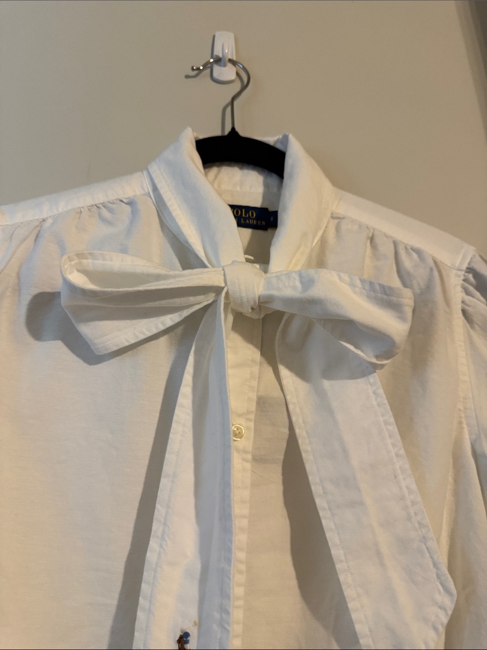 Polo Ralph Lauren white oxford bow / tie front button up shirt - NWT 🐎 - Picture 4 of 6